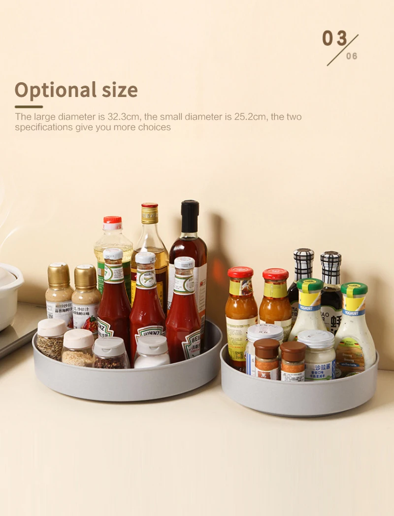 Вращающийся лоток для хранения 3 шт. нескользящий шкаф кладовой вращающийся