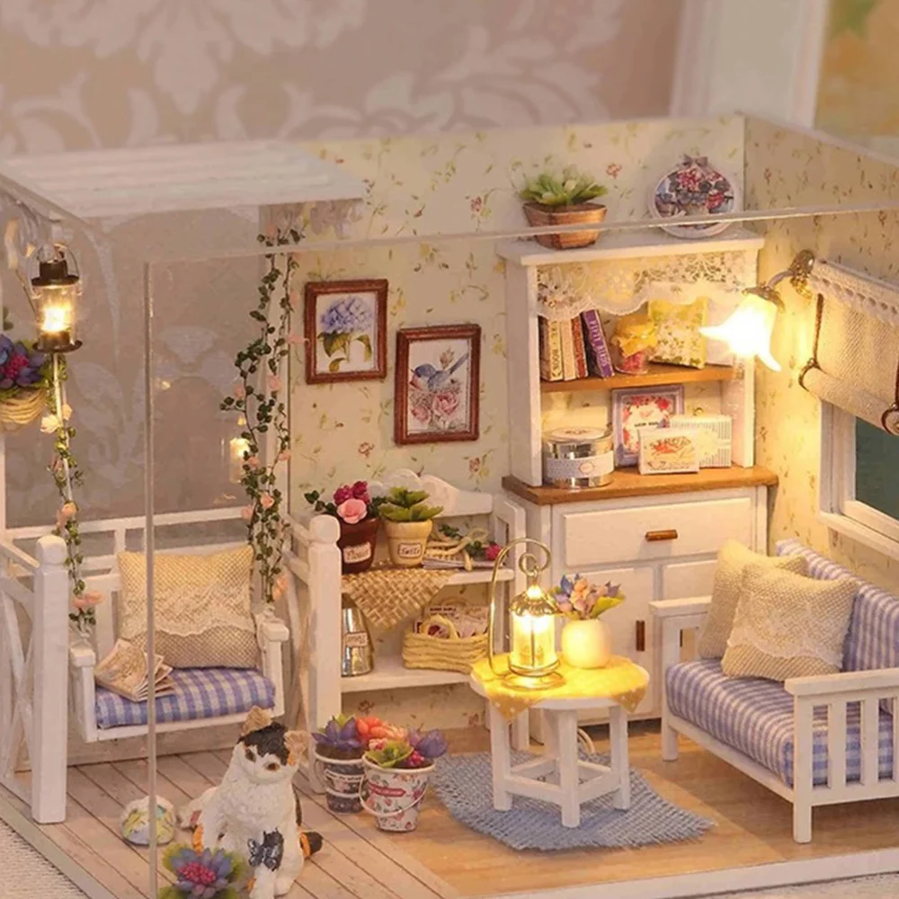 

1PC Funny DIY Small Hut DIY Cottage Assemble Model Creative DIY House Building Model Miniature DIY House Mo