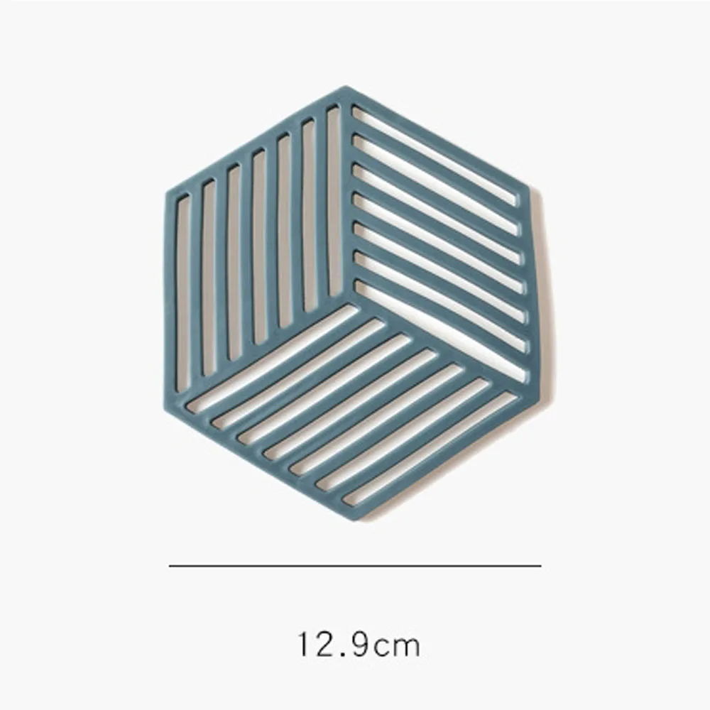 

Nordic Simple Tableware Pad Coaster Anti Scalding Pad Kitchen Tool Silicone Material Hexagon 1 Styles And Various Color Cup Mat