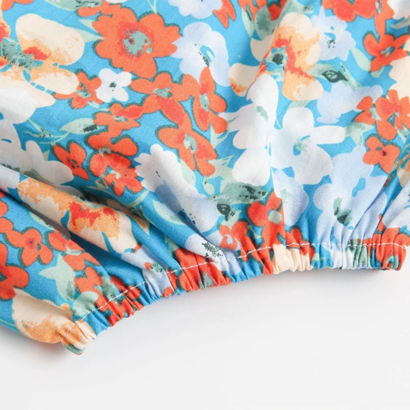 

124D Baby Sleeveless Sling Top Shorts Pants Set Floral Print Cotton Summer Outsuits Newborn Clothing for 0-36Months Infants