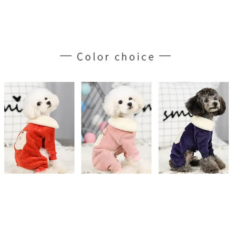 

Pet Dog Clothes Winter Warm Dog Corduroy Coat Thicken Dogs Jumpsuit Hoodies Jacket Costume Clothing Pet Supplies
