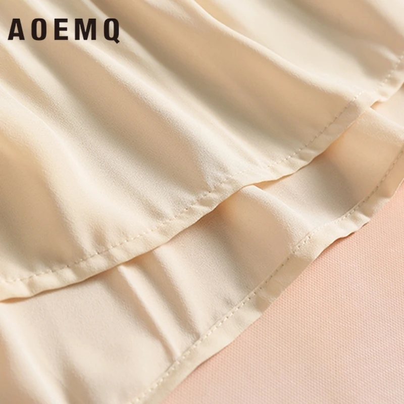 AOEMQ Осень Новый стиль платья на молнии регулируемое платье Желтый однотонный с