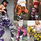 Брюки-карго женские камуфляжные, модные брюки в стиле милитари, повседневные армейские джинсы в стиле хип-хоп, с завышенной талией, в готическом стиле