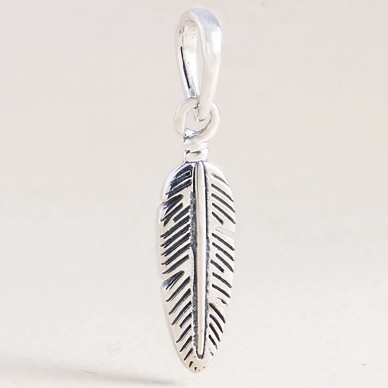 

100% 925 Sterling Silver Charm Creative Dream Catching Feather Pendant Fit Pandora Women Bracelet & Necklace Diy Jewelry