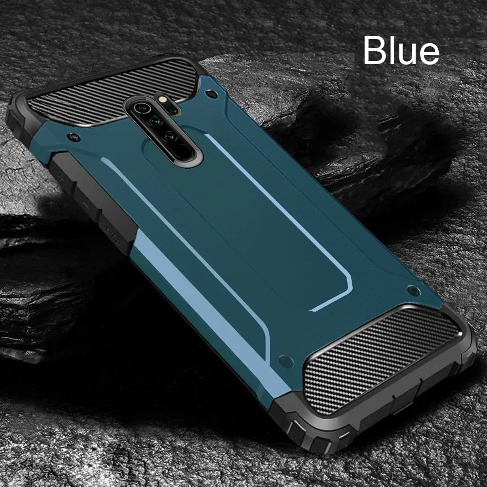 Blue Роскошный противоударный чехол-броня для Xiaomi Redmi 7A, 8A, Note 8, Pro, мягкий чехол-накладка для Xiaomi Redmi Note, 8 T, 7 Pro, силиконовый чехол-бампер - Цвет: Blue