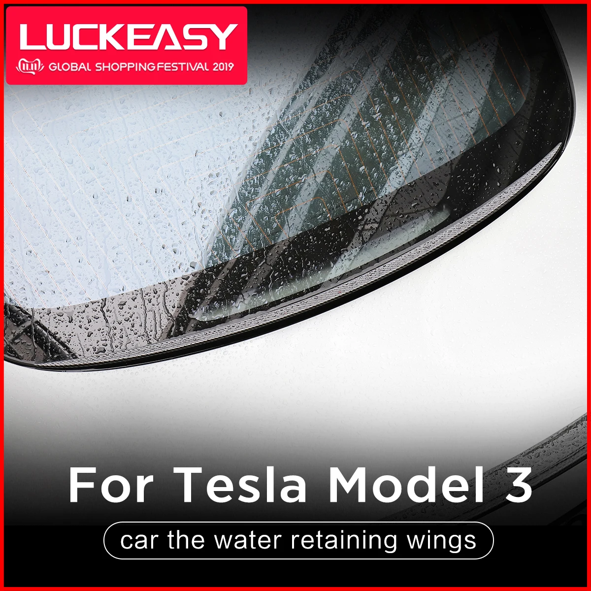 LUCKEASY автомобиль ABS водоудерживающие крылья для Tesla модель 3- купе производительность спойлер багажника КРЫЛО