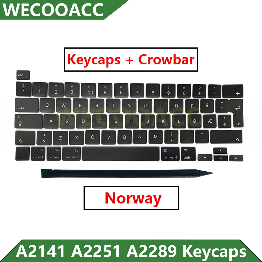 

New Keycaps Key Cap Norway for Apple Macbook Pro Retina 13" 16" A2141 A2289 A2251 Keycap 2019 2020 Year