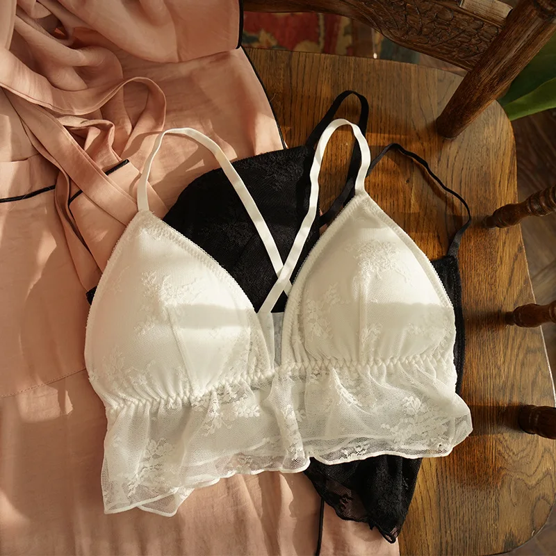 

New Sexy Lace Push Up Bra Womens Triangle Cup Lingerie Bralette Little Sexy Wire Free Bra Beautiful Back Tube Tops