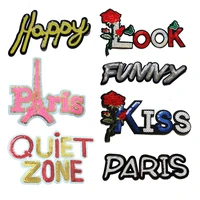 high quality decorative punk sequin embroidery sequin kiss happy decal patch suitable for diy coat clothes backpack sticker