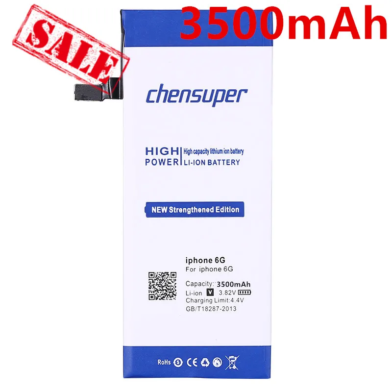 100% New 3500mAh Battery For Apple iPhone 6 for iphone6 6G battery With Repair Installation Tools as a gift