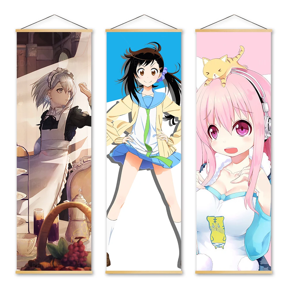 

Домашний декор Nisekoi, холст, картины, плакат, печать, настенное искусство, японский мультфильм, деревянный свиток, подвесная картина, прикрова...