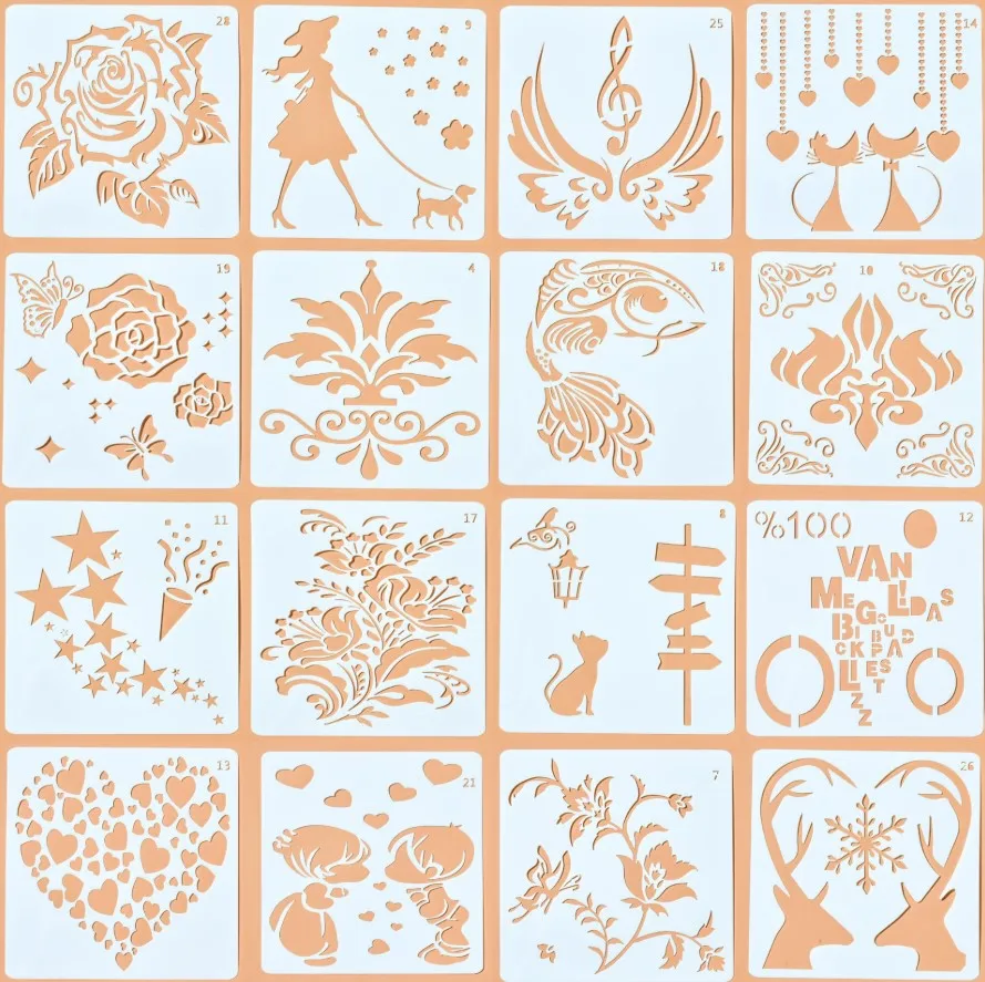 Diy пластиковый лист трафарета трафарет для скрапбукинга живописи трафаретов и