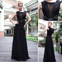 free shipping 2016 black sexy slit neckline special occasion dresses evening dress mother of the bride dresses