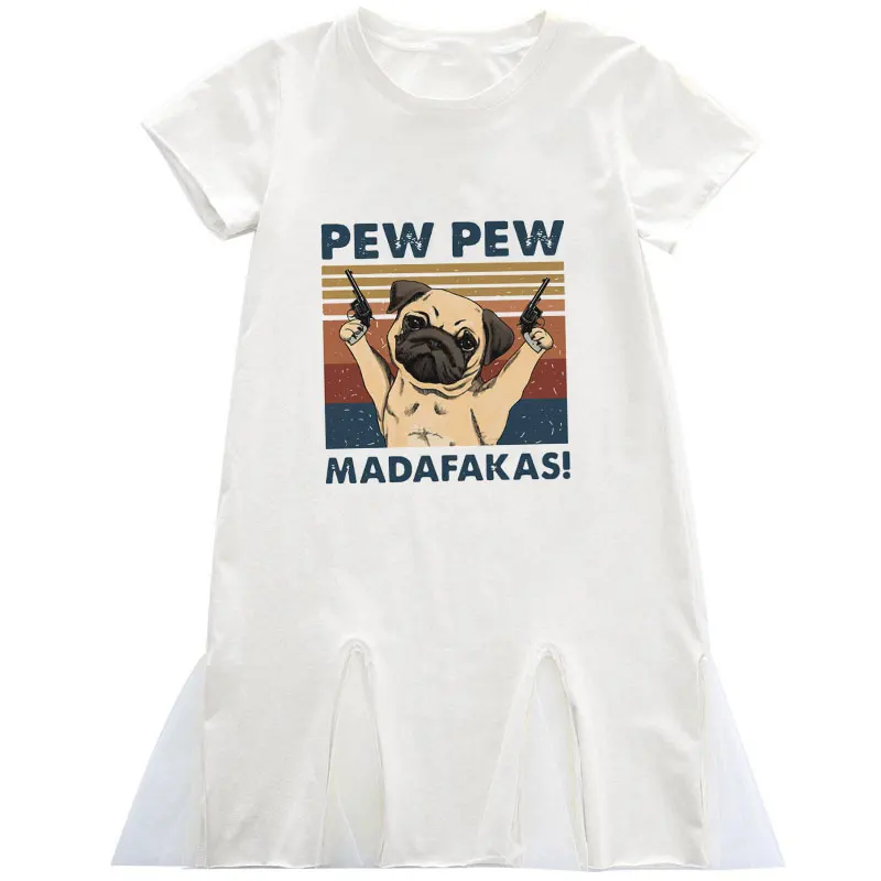 Забавная одежда с черной кошкой PEW MADAFAKAS костюм для Хэллоуина коротким рукавом