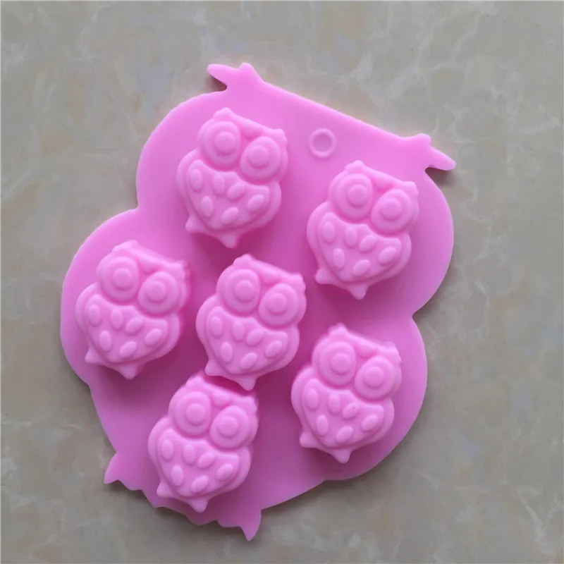 

6 Holes 3D Owl Silicone Mold Making A Cake Ice Tray Chocolate Mould Fondant Mould Cake Decorating Tools