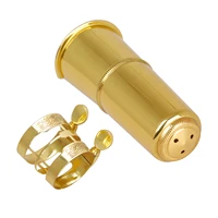 brass tenor sax mouthpiece cap cover with easy to replace ligature kit
