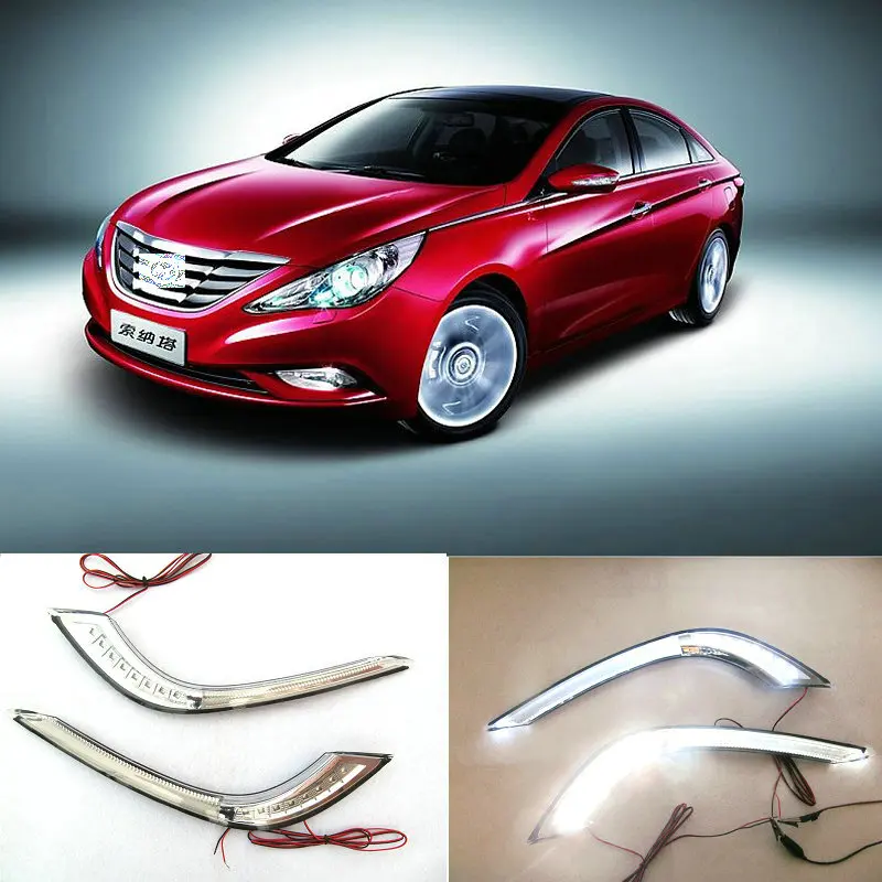 Дневные ходовые огни для Hyundai SONATA 2011 2014 ДХО противотуманные фары 2 шт. 12 В|Фара авто