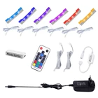 Комплект для подсветки Aiboo, светодиодные лампы для шкафа с пультом дистанционного управления и заглушкой, 6 ламп