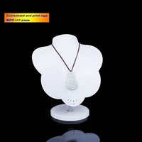 fashion white cream acrylic necklace display mannequin pendant dislay stand earring showing model bust rack