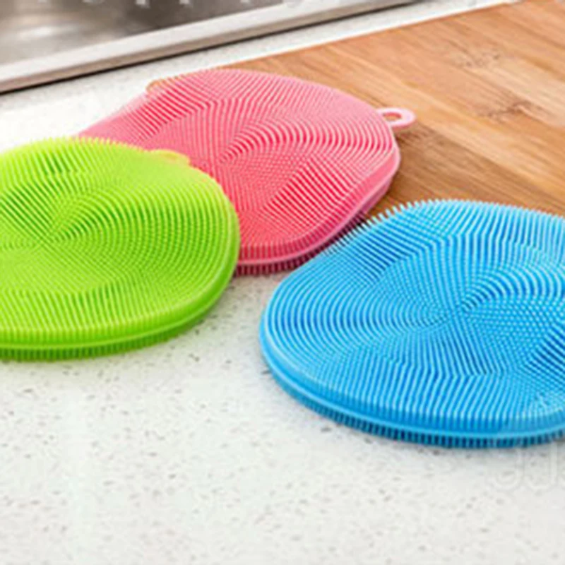 1 шт. силиконовая щетка для мытья посуды скруббер инструмент чистки кухни мягкая