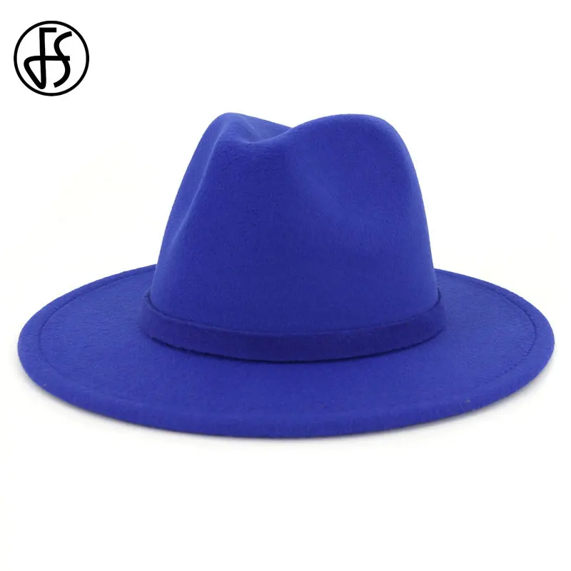 Шляпа-федора FS для мужчин и женщин шерстяная шляпа в британском стиле с широкими