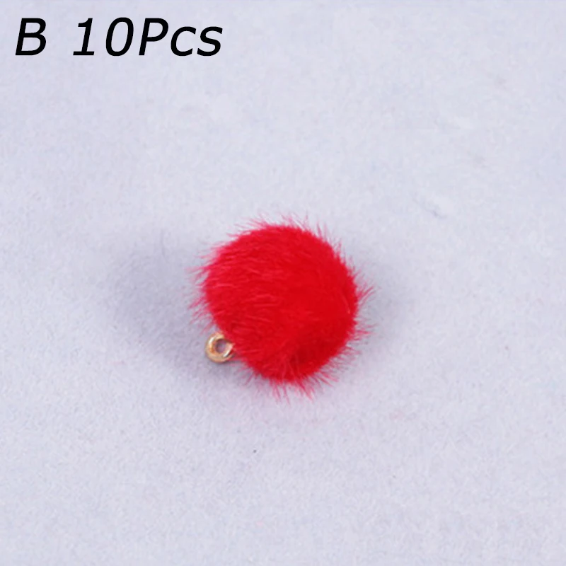 10 шт. модный помпон из искусственного меха DIY брелок для ключей сумка кроличьей