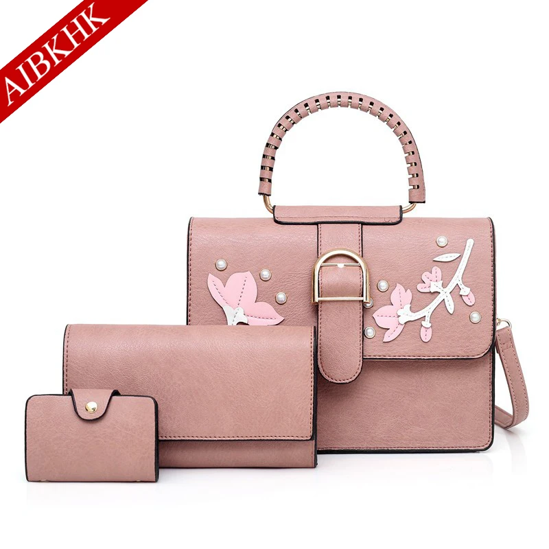 Набор из 3 предметов маленькая сумка женская кожаная для женщин 2019 сумки через