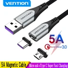 Vention 5A Магнитный зарядный кабель 3A Быстрая зарядка Micro USB кабель Магнит USB Type C зарядный провод для передачи данных на мобильный телефон USB шнур