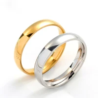 4mm stainless steel classical simple rings smooth statement couples wedding ring for men women jewelry gifts 2 colors sf454se