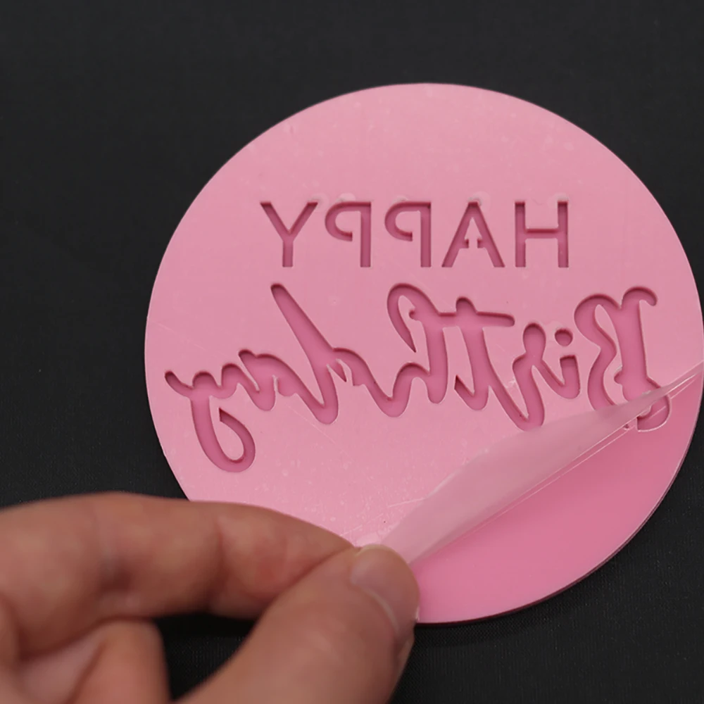 Fondant Cake Happy Birthday Baby Shower I Love You Letter Embosser Stamp Mold Round Acrylic Cookie Cutter Sugarcraft Baking Tool | Дом и сад