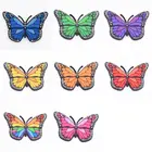 Красивые Мультяшные разноцветные бабочки для обуви, украшения, аксессуары, Croc, пляжные талисманы для обуви, синие