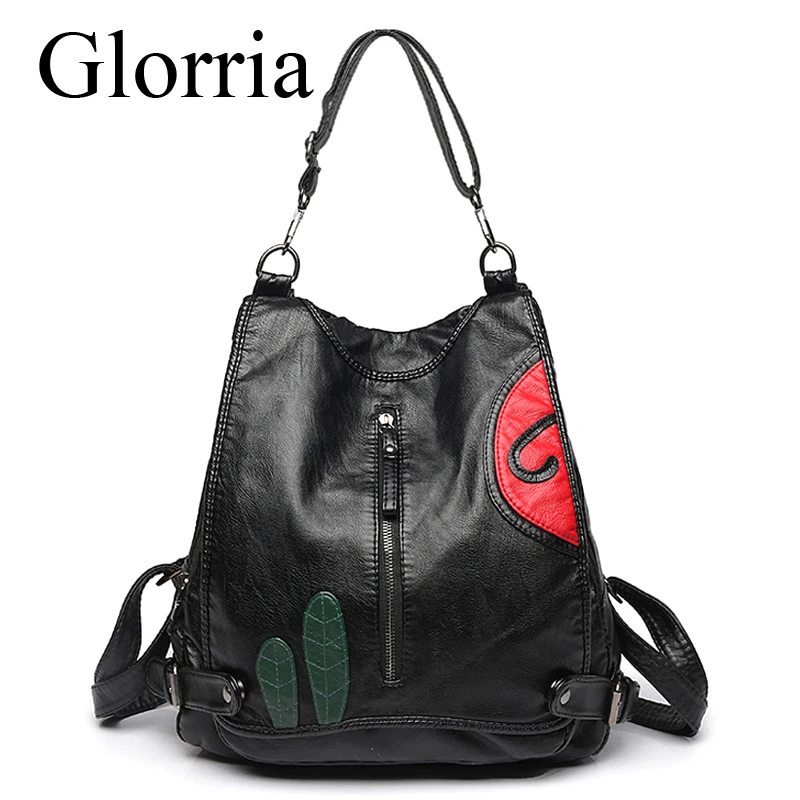 Женский кожаный рюкзак 2020 большой Многофункциональный на плечо Модный мягкий