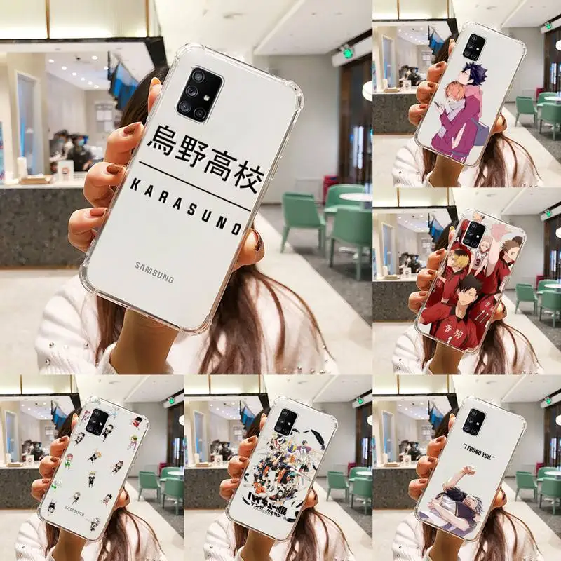 

haikyuu Anime volleyball boy Phone Case Transparent For Samsung A51 A50 A71 A70 A81 M60S Note S21 S 20 10 9 8 11 E Plus Ultra