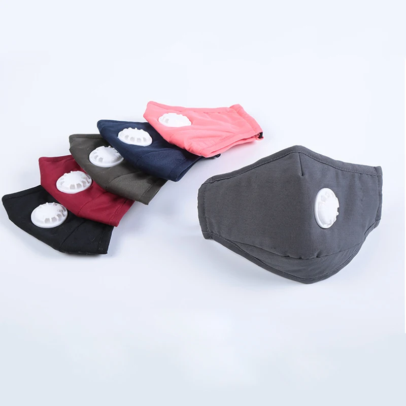 

2pcs Washable Cotton Mask with Filter in for Women Men Anti Pm2.5 Protective Reusable Mask Mouth Cover Outdoor Travel Cycling