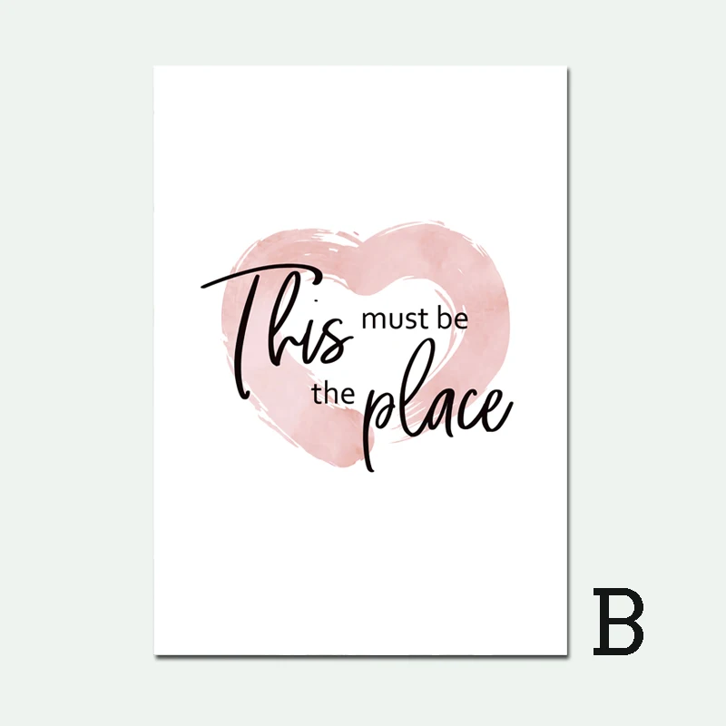 Это должно быть место холст художественный постер розовое сердце печать