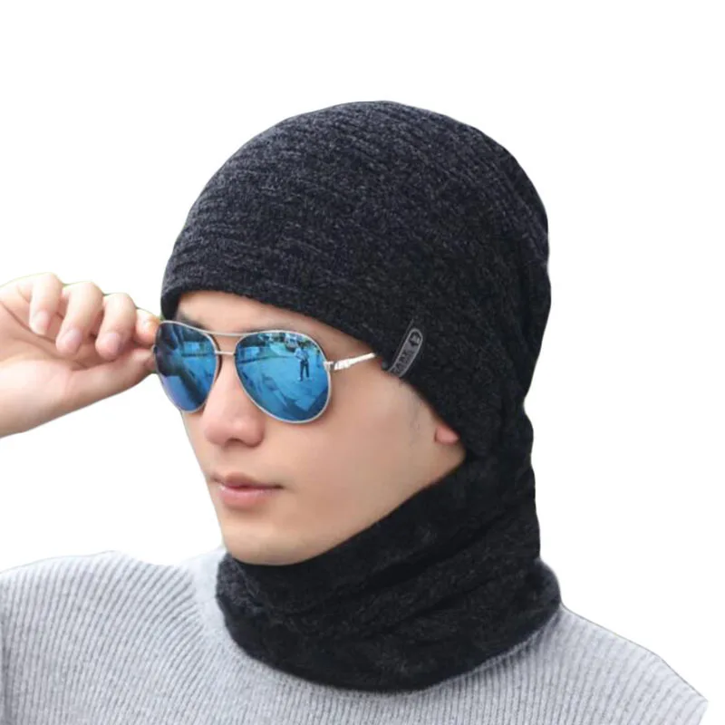 Зимние шапки для мужчин и женщин вязаные шапочки Кепка Gorras капот в Риге бархатная черная Повседневная шапка мужские уличные чулки для лыжников шапки