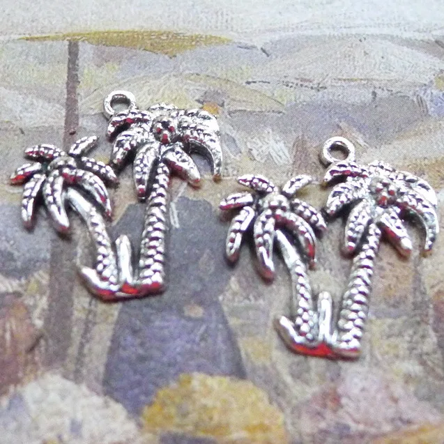 

20pcs/Lot 20x21mm Antique Silver Color Coconut Tree Charms Pendant For Jewelry Making DIY Jewelry Findings