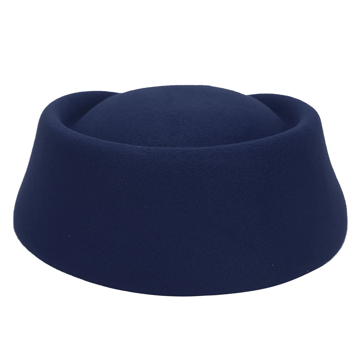 Imitation Wool Felt Stewardess Air Hostesses Pillbox Hat Millinery Teardrop Fascinator Base Cap for Cosplay Costume Accessories