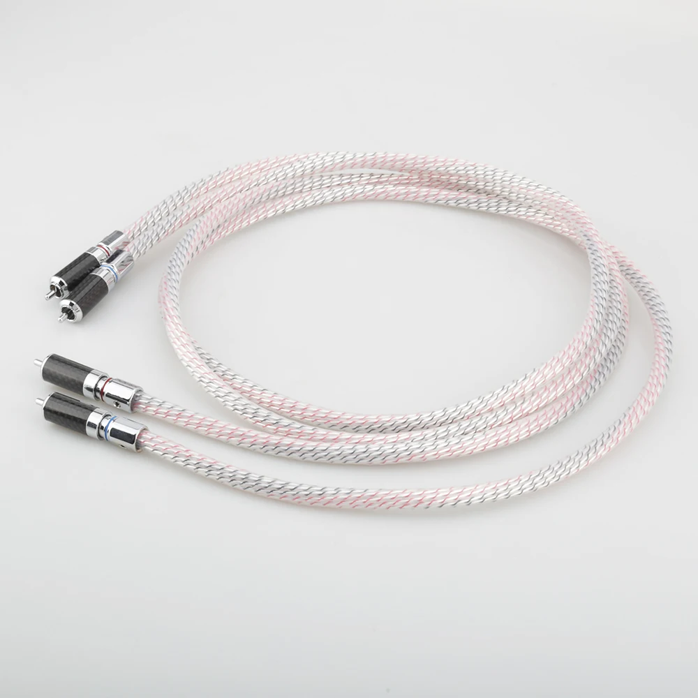 Пара посеребренных аудио RCA соединительных кабелей Nordost Valhalla 7N с разъемом из