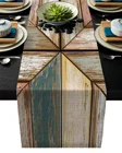 Деревянная текстура в стиле ретро, коричневая настольная дорожка в деревенском стиле, домашний декор для столовой, скатерть для стола, Свадебные Рождественские Праздничные скатерти