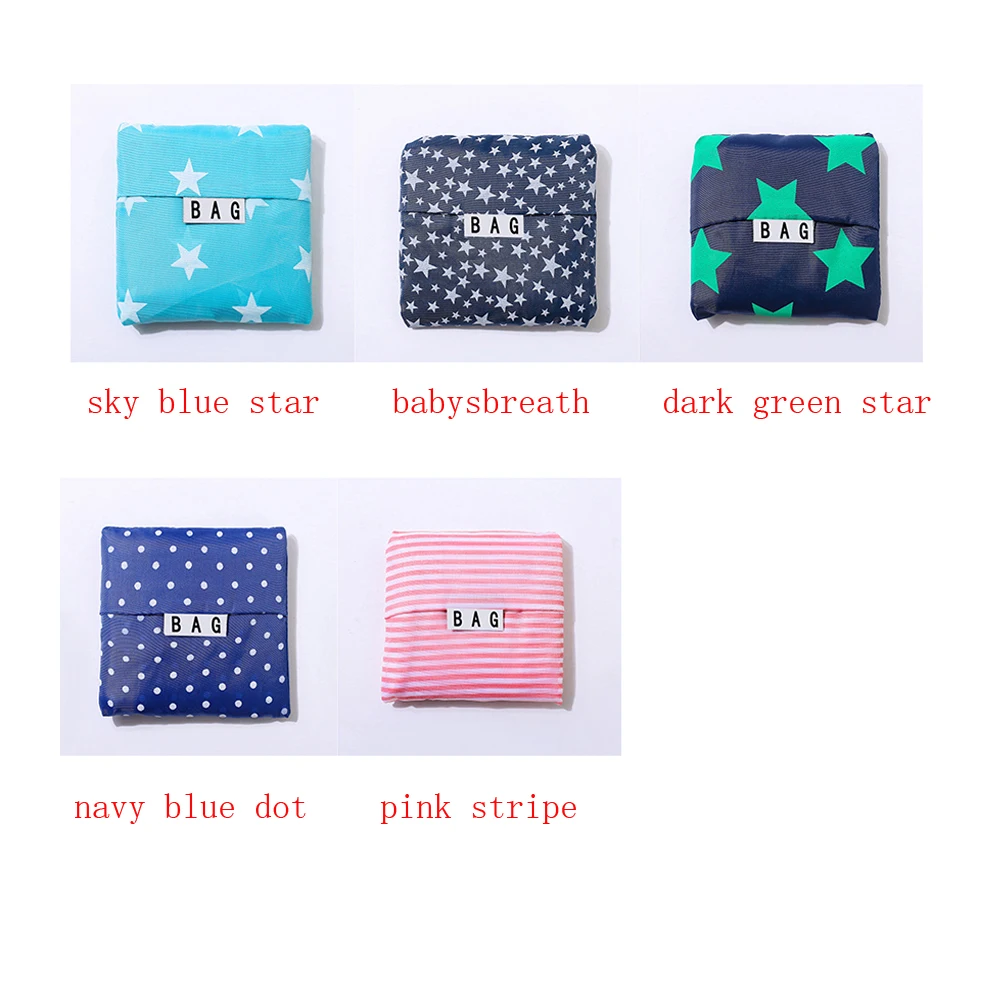 

Portable Travel Polyester Storage Large Capacity Foldable Reusable Wear Resistant Food Grocery Pouch Home Shopping Bag