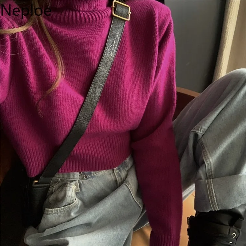 Neploe Turtleneck Pullover Long Sleeve Thicked Warm Sweater Sexy Hollow Out Lumber Shirt Pull Femme Autumn Winter Solid 48387 | Женская