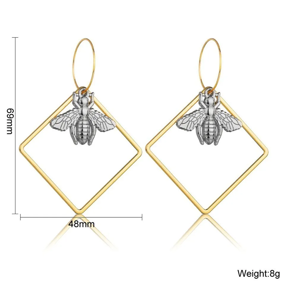 Лидер продаж большие квадратные серьги ручной работы с насекомыми ювелирные
