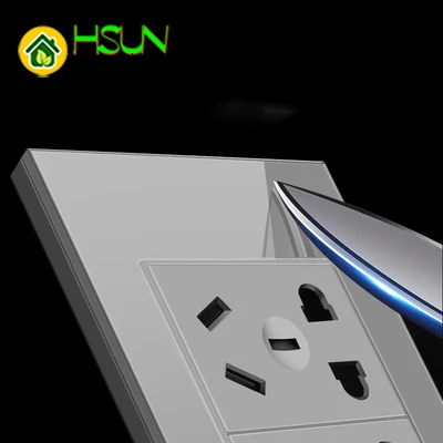 Американское закаленное стекло серый переключатель типа 118 розетка 1/2/3/4/5/6/7/8