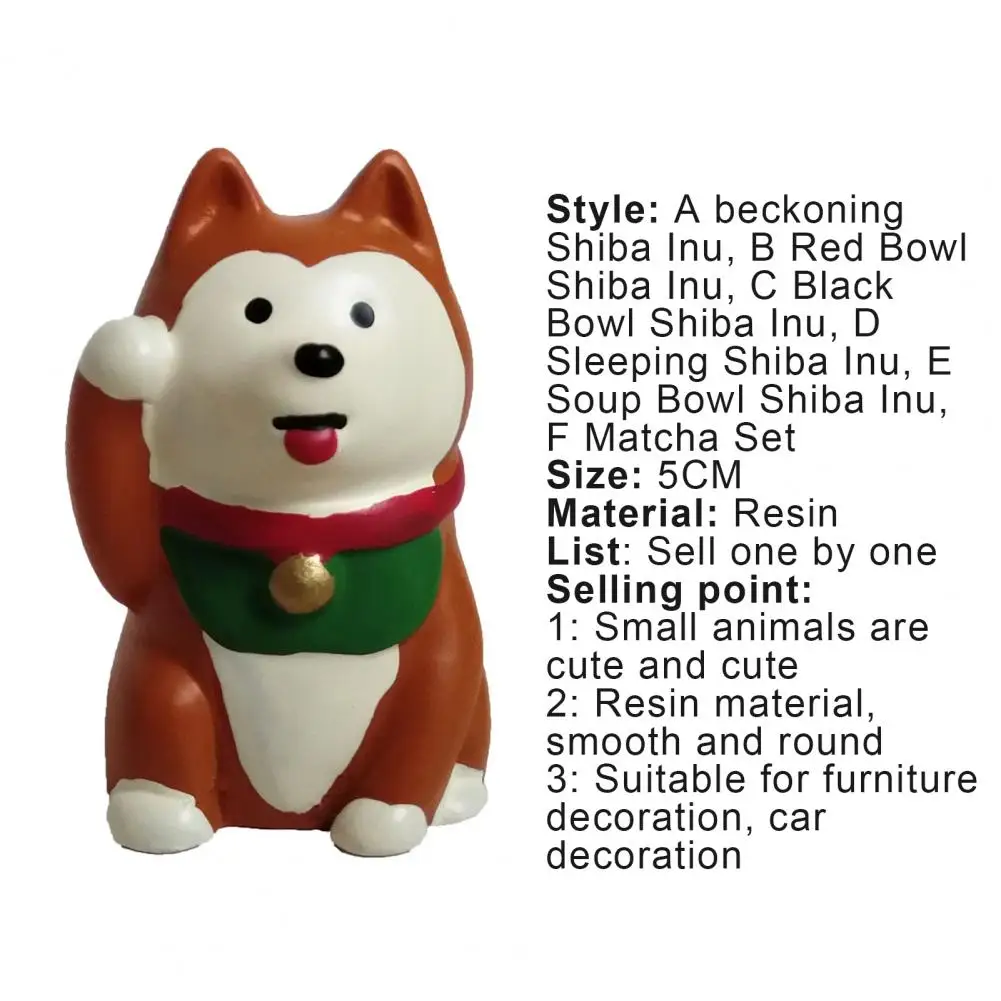 

Dog Figure Lovely Cartoon Shiba Inu Shaped Dog Resin Crafts Doll Birthday Gift for Dinning Room Decor Tabletop Ornaments