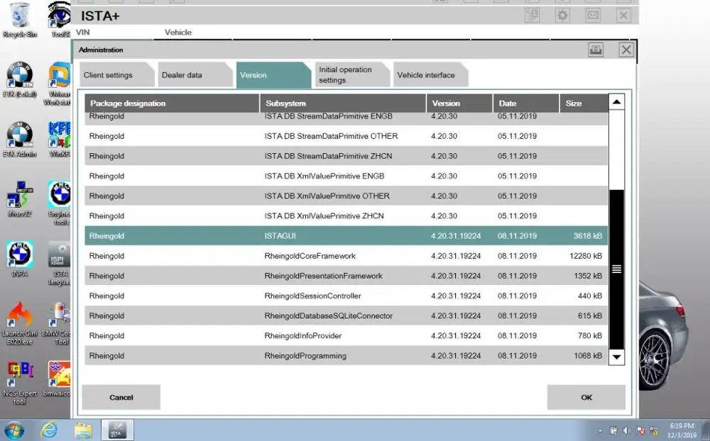 Wins7 32 бит для bmw icom A2 B программного обеспечения 720 ГБ SSD v02.2020 ISTA D 4 21 P 3 67 Inpa ETK NCS