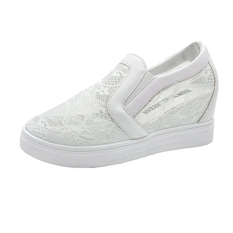 

Summer Shoes Ladies Casual Female Sneakers Increas Height Clogs Platform All-Match Round Toe 2021 New Small Creepers Breathable