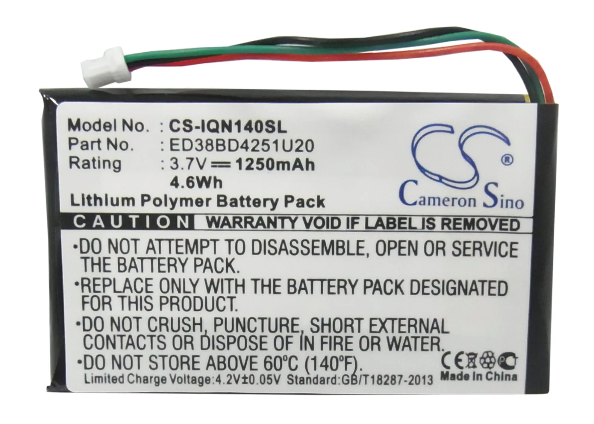 

Cameron Sino 1250mAh Battery for Garmin Nuvi 1400/1450/1450T/1490/1490LMT/1490T/1490T Pro/1490TV,ED38BD4251U20