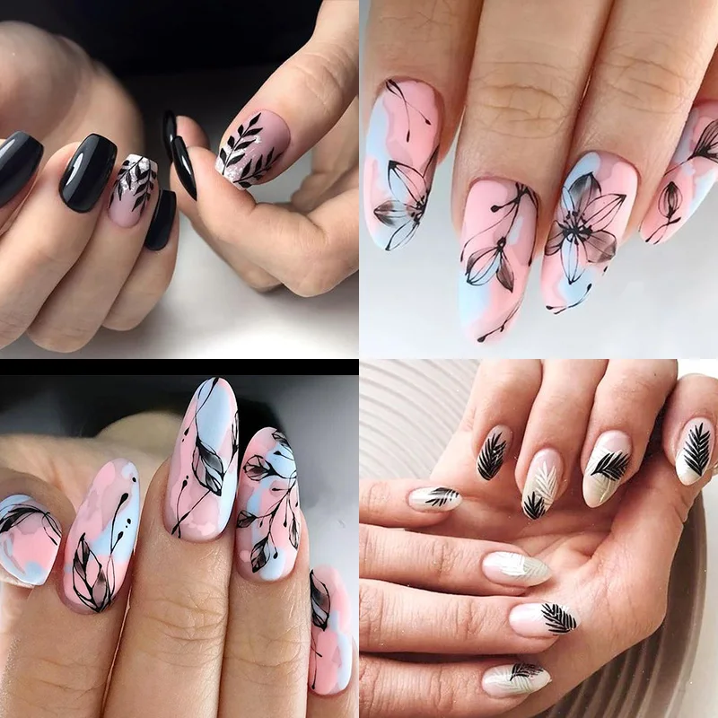 1 лист 3D наклейки для ногтей цветы тропические растения переводные аксессуары DIY |