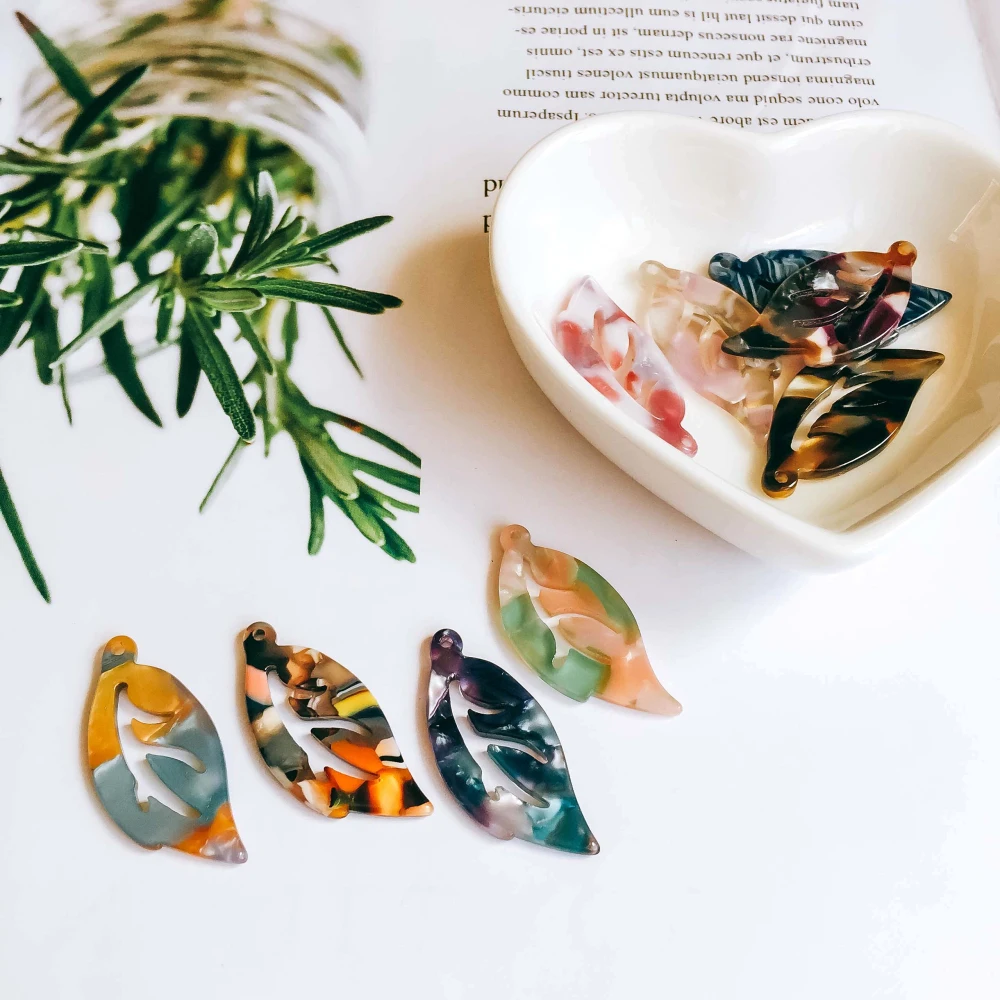 Zeroupp полимерные пластиковые серьги в форме листа уксусная кислота материал Diy